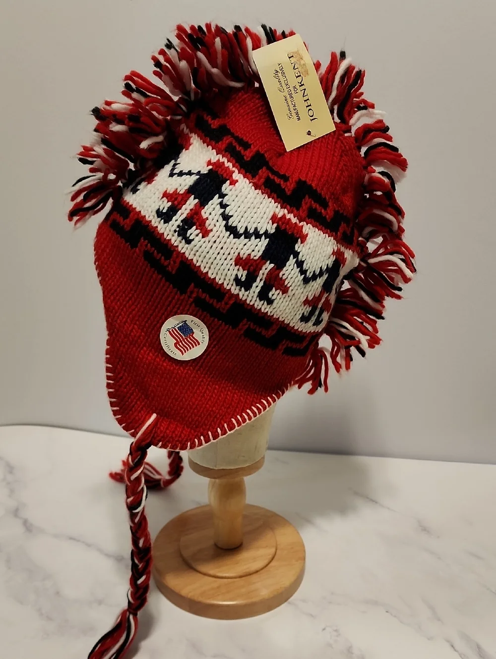 Johnkent Winter Red & White Hat Brand New